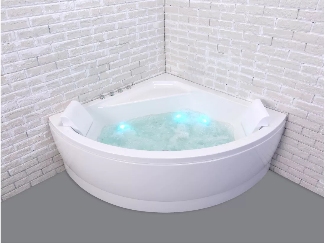 Baignoire balnéo d'angle SELONIA Wave L140xl140xH58cm, by SPALINA