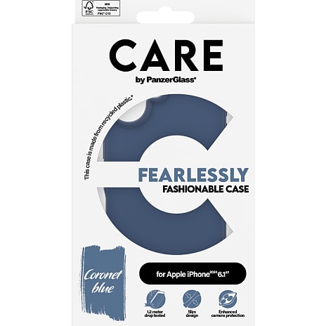 CARE by PanzerGlass iPhone 16 cover - blå
