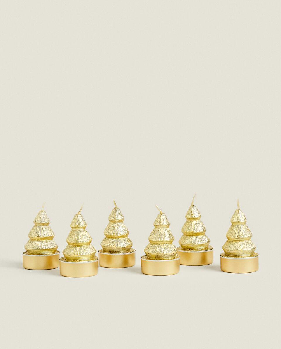 PACOTE DE VELAS DE ÁRVORE DE NATAL (PACOTE COM 6)
