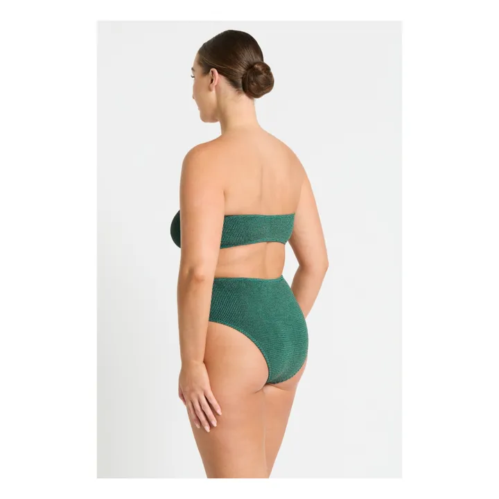 Bond-Eye Bas de Maillot Palmer Métallisé | Vert Jade