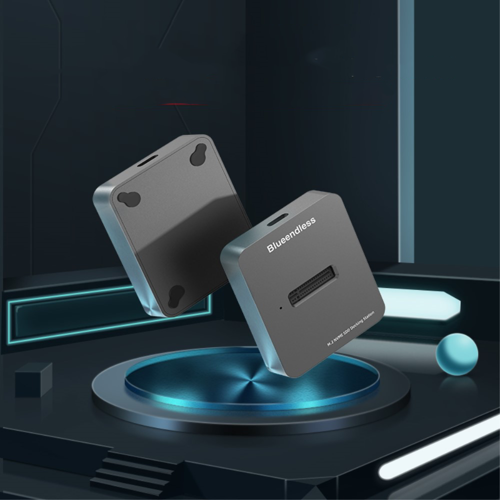USB A / USB C 3.1 SATA Docking Station Kartenlesegerät Card Reader für M.2 NVME SSD Festplatten (Bis 2TB) - Grau