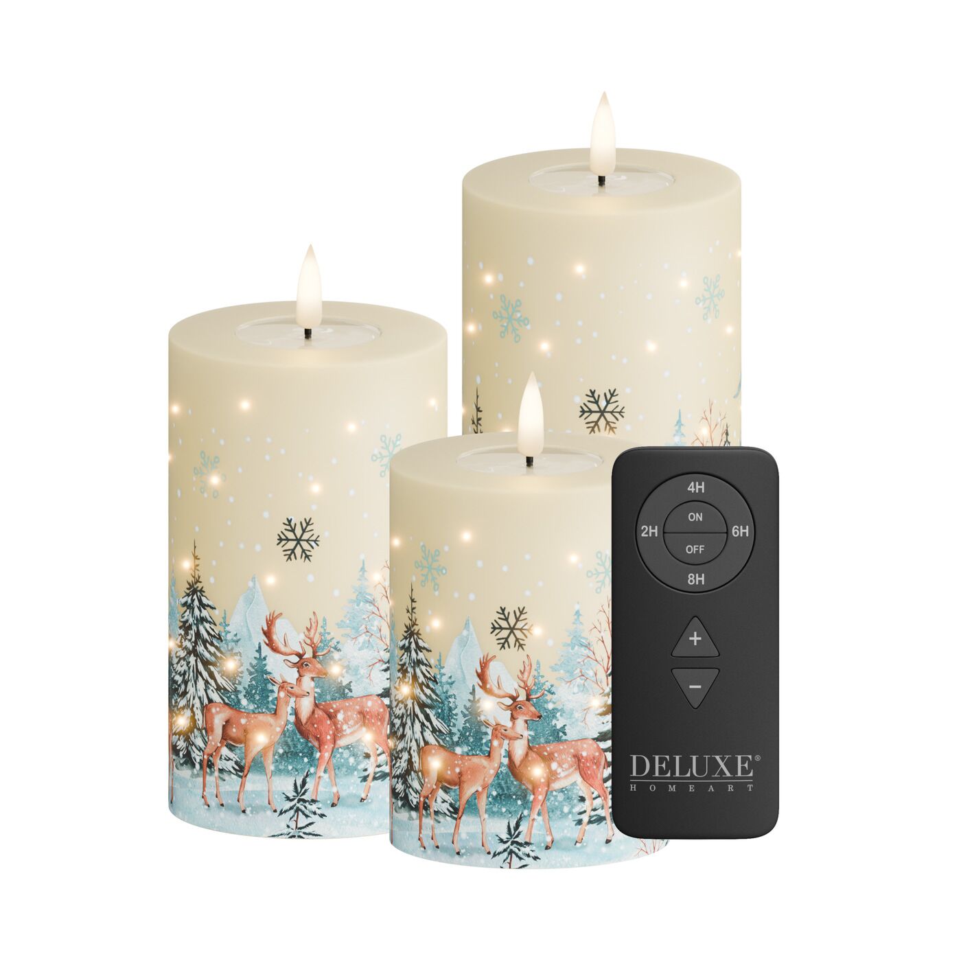DeluxeHomeartLED-Kerzen-Set «Weihnachten», 3-teiliges Set