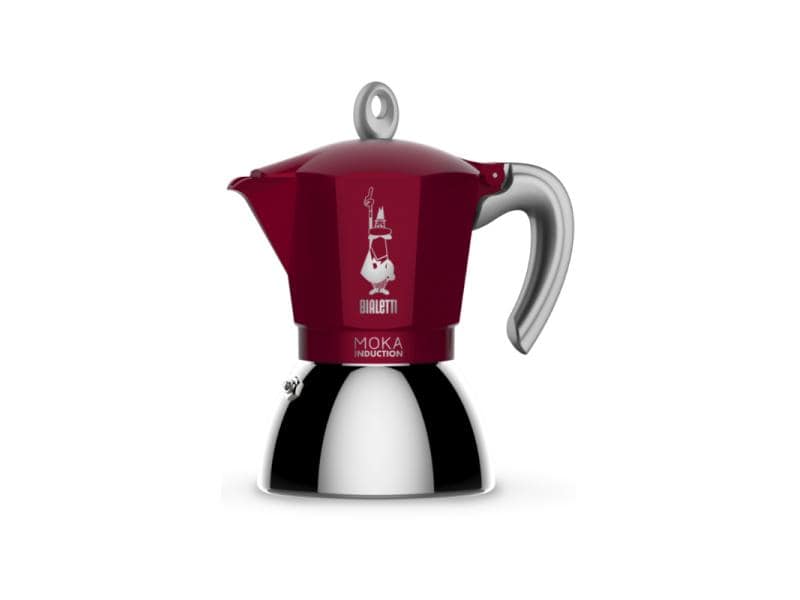 Bialetti Espressokocher New Moka Induktion 2 Tassen, Rot Italienische Espressokanne – ein Design-Klassiker
