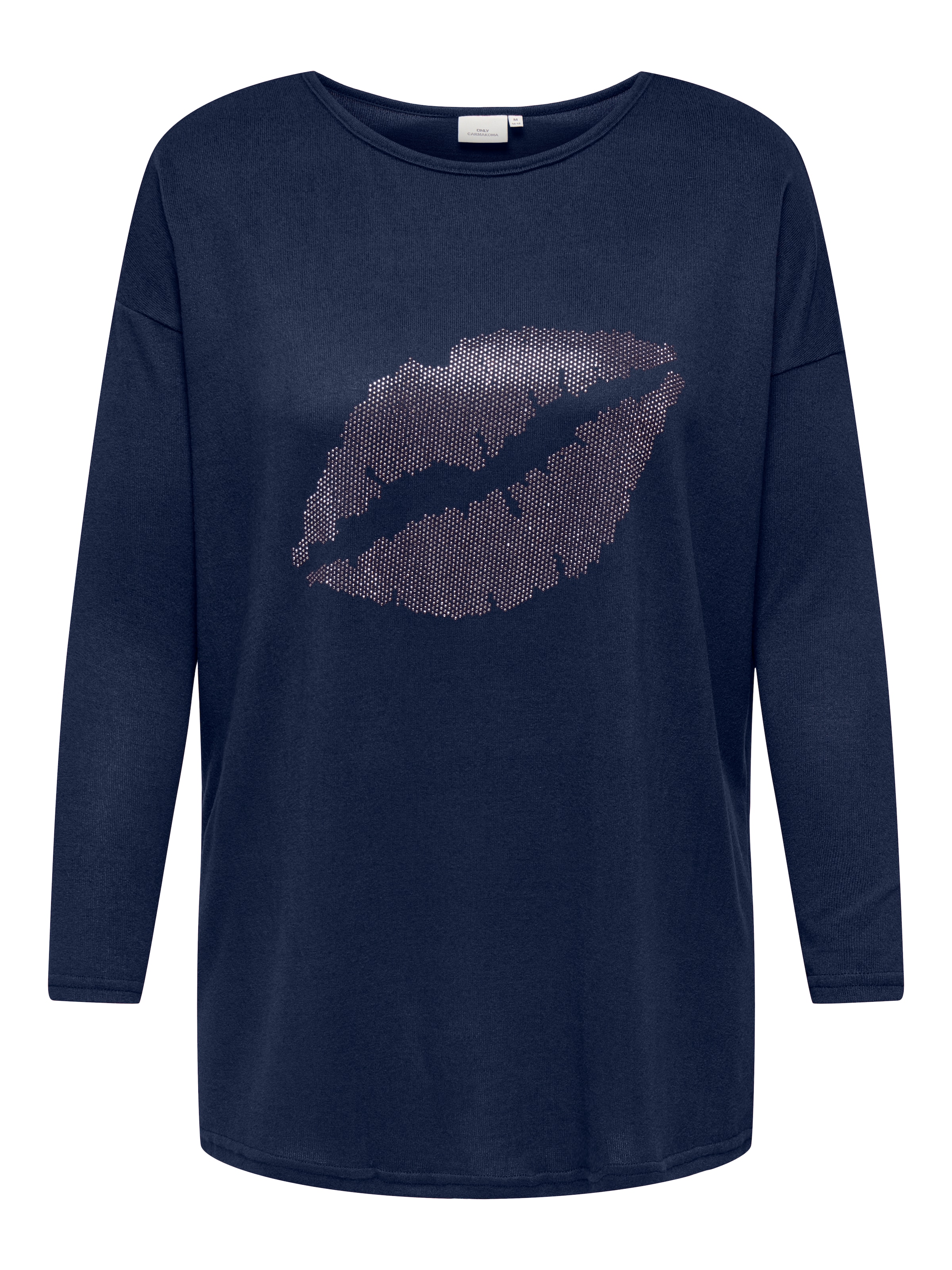 ONLY CARMAKOMA Longshirt »CARALBA LS LONG TOP JRS«, mit Glitzernieten