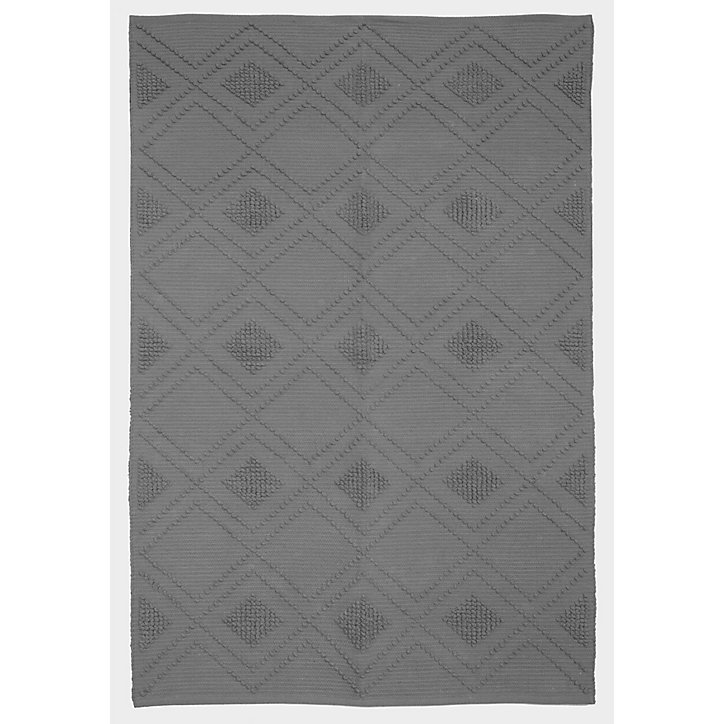 Tapis contemporain bouclette 120 x 180 cm gris