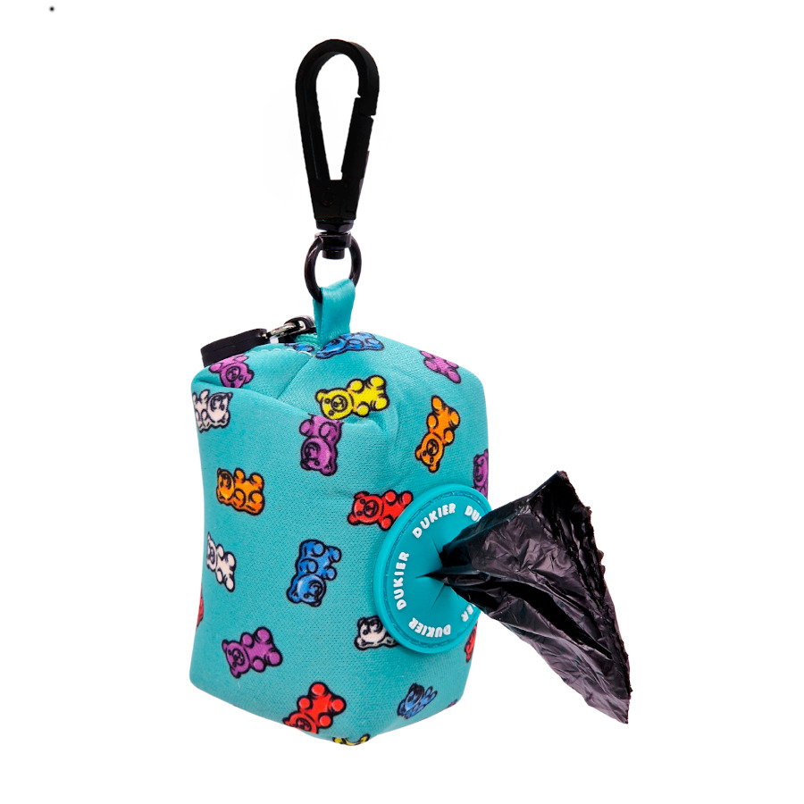 Porta-sacos de ursinhos de goma Dukier com gancho para cães