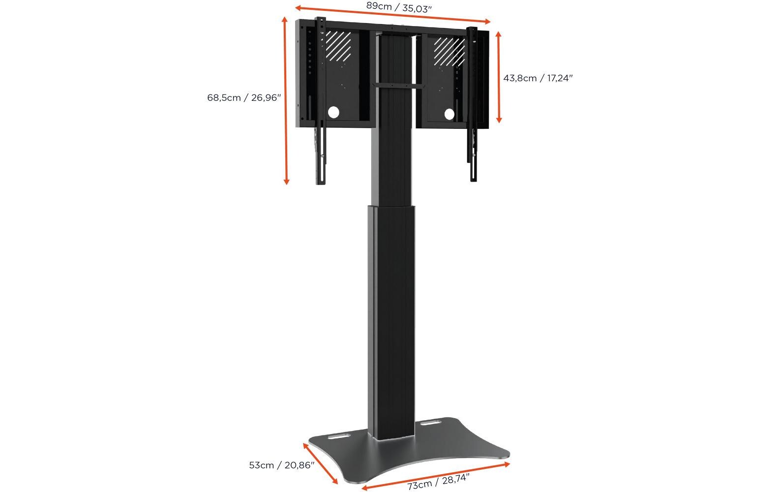 Elektrischer Standfuss Expert Adjust 4286PB - 70 cm Schwarz<br>Elektrisch höhenverstellbarer Display-Ständer Adjust-4286PB - 70 cm