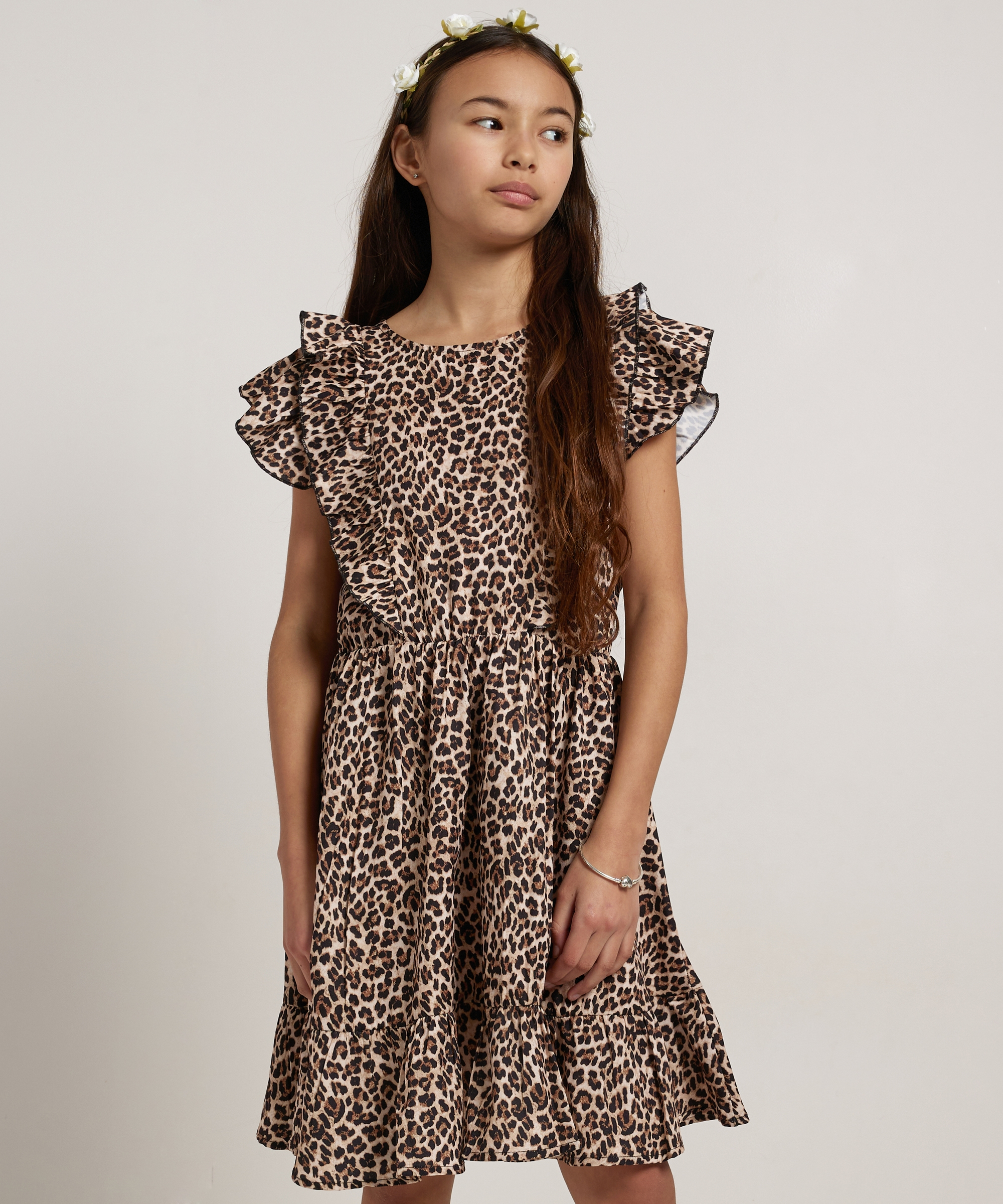 ruche jurk met all-over print