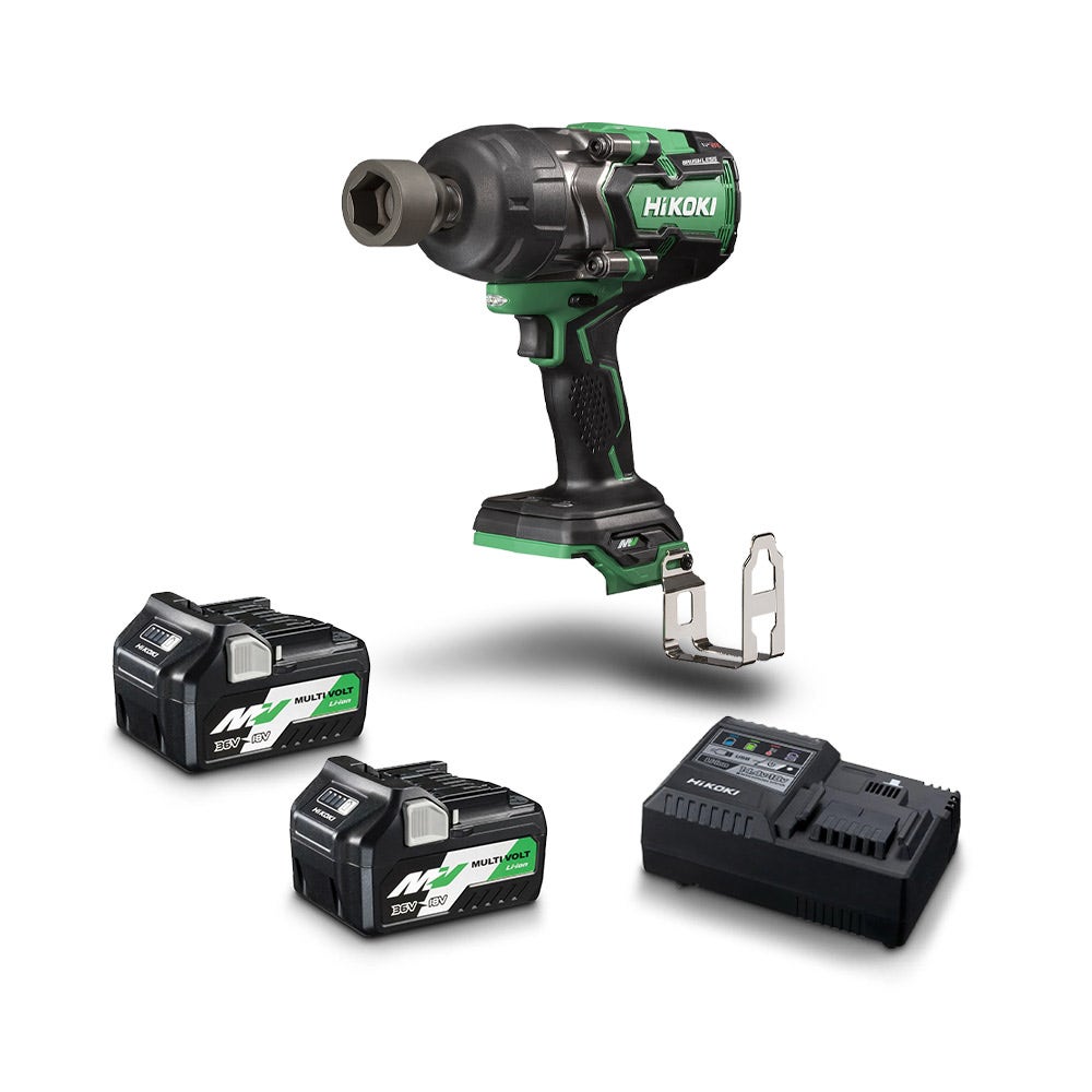 Kit de chave de impacto HIKOKI 36V sem escova 12,7mm 2 x 5,0/2,5Ah WR36DG(HRZ)
