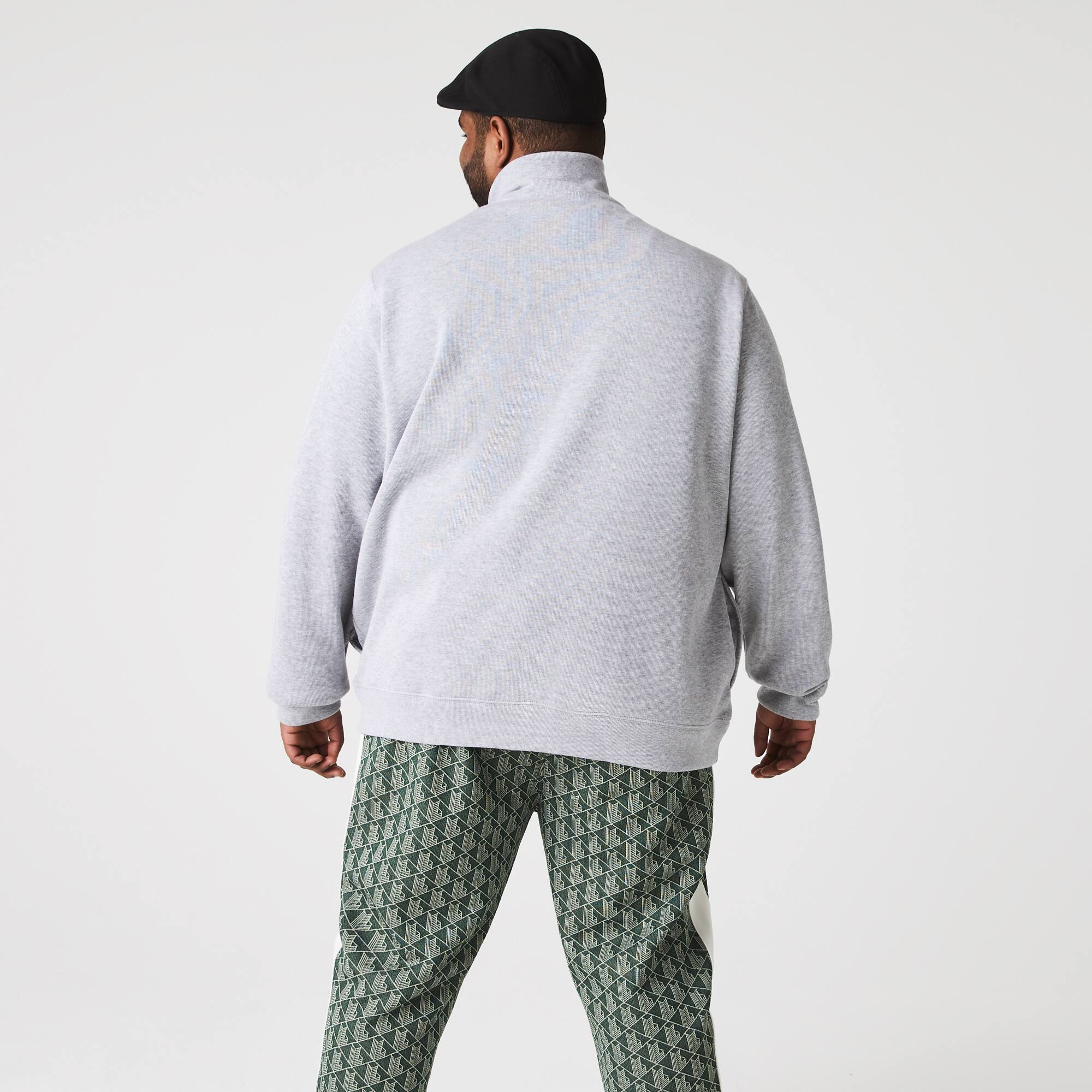 Herren-Sweatshirt aus Baumwolle mit Stehkragen und Reißverschluss Sweatshirts - Grau - Lacoste - Herren