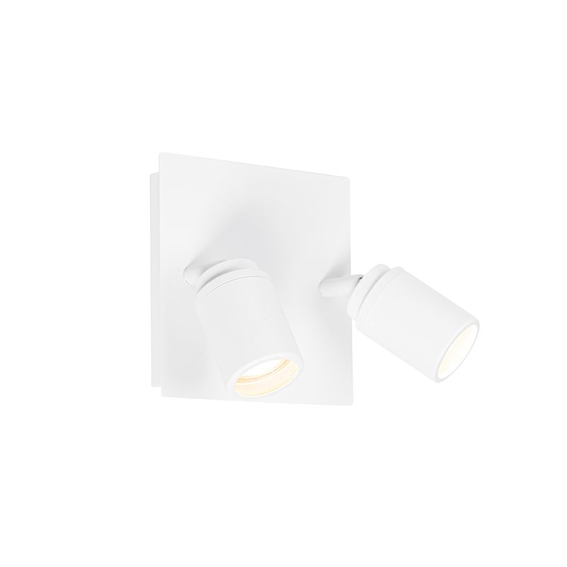 Smart badkamer spot wit vierkant 2-lichts IP44 incl. 2 Wifi GU10 50mm - Ducha
