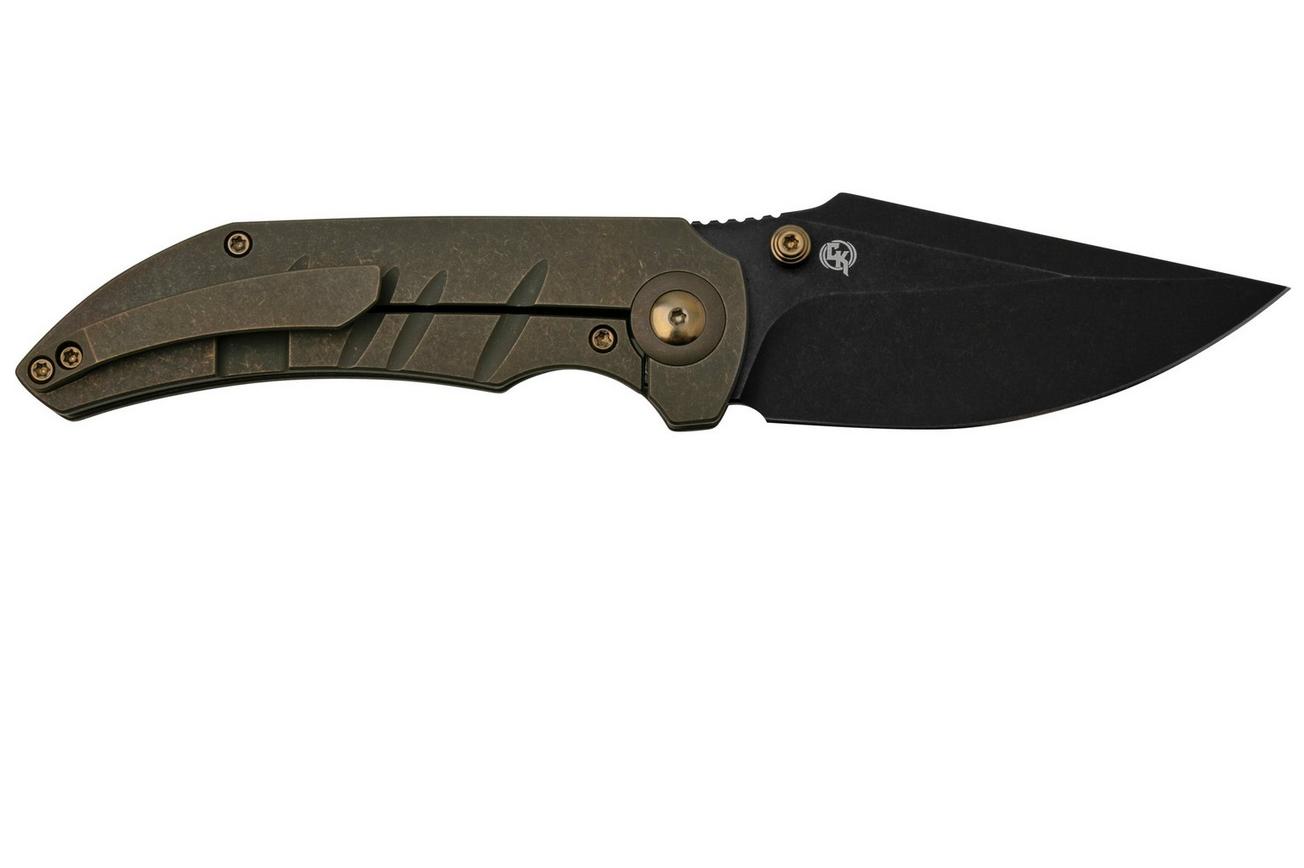 WE Knife Riff-Raff Bronze Titanium, Blackwashed CPM 20CV WE22020B-1 zakmes, Matt Christensen design