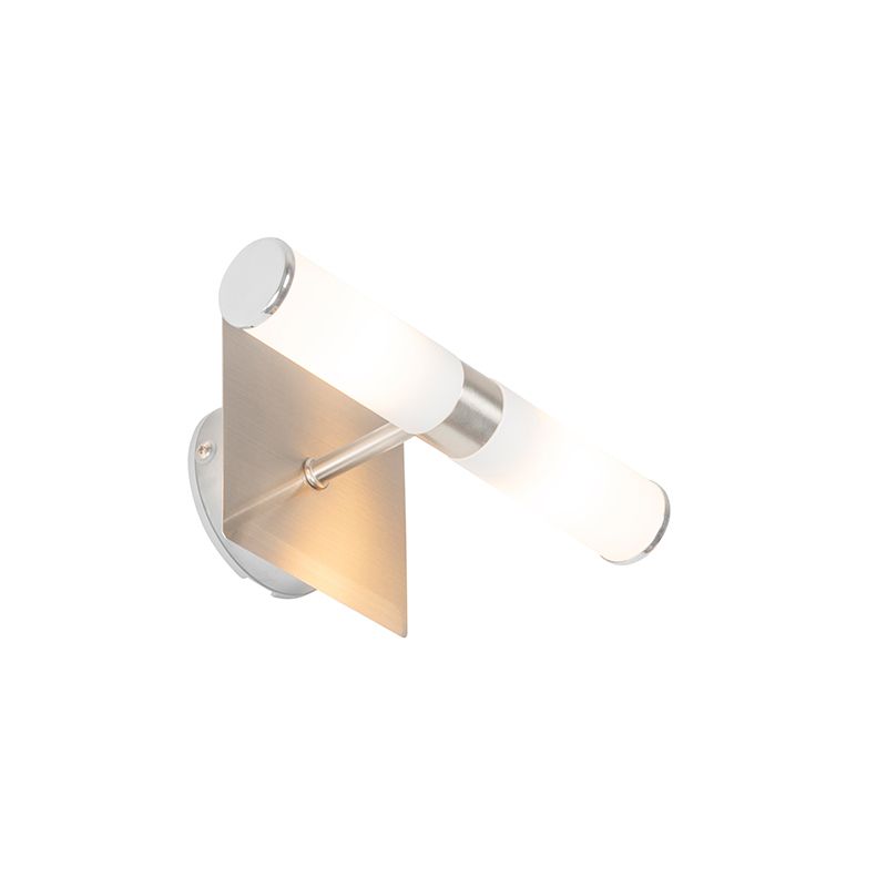 Moderne badkamer wandlamp staal IP44 2-lichts - Bath