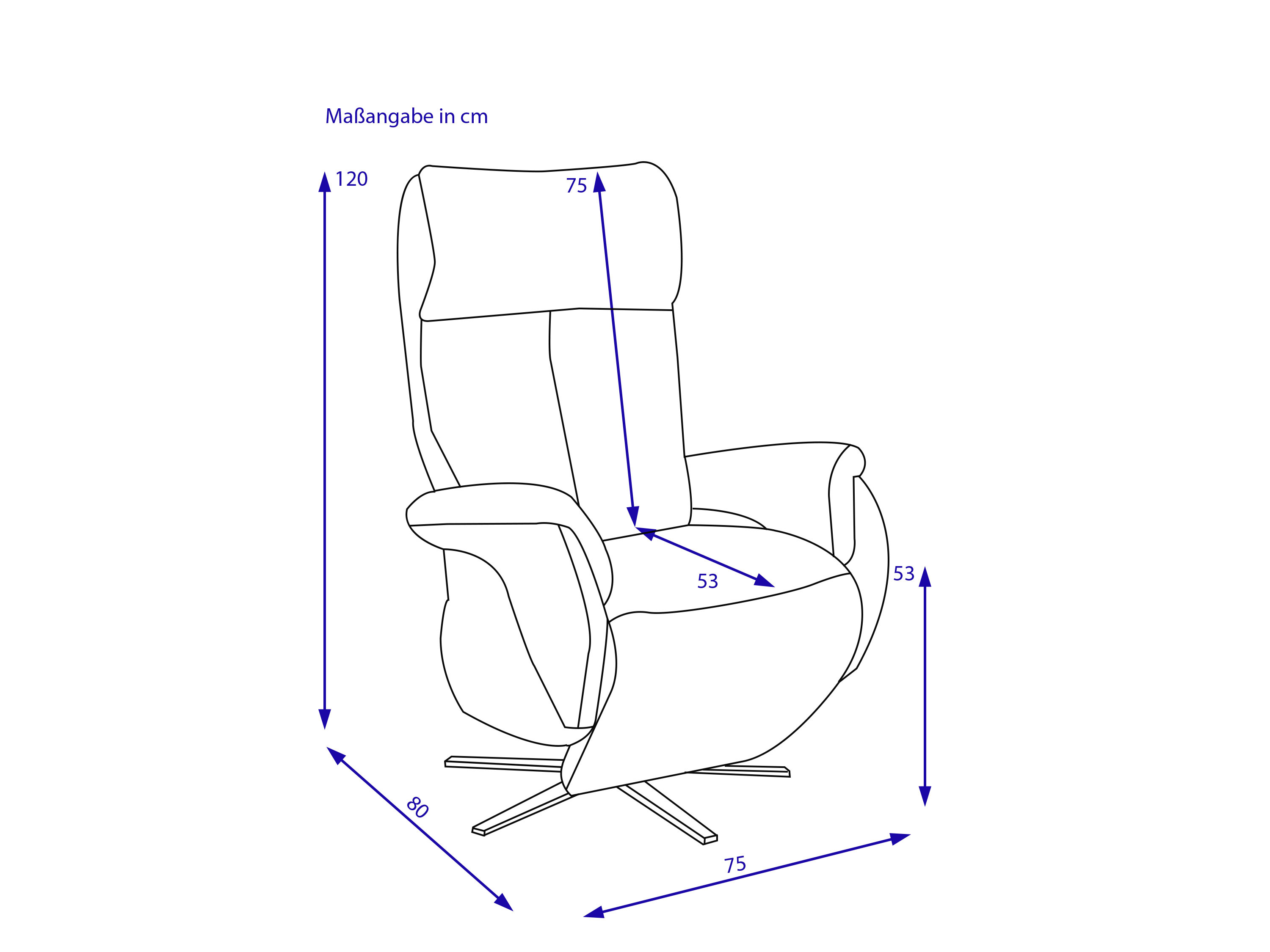 Relaxsessel vito VARIETY 2.0 GREYBLUE S1 = SH\/ST 47\/50cm