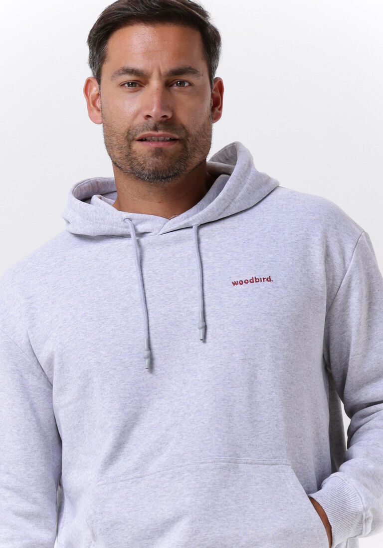 WOODBIRD grijze woodbird sweater pacs sports hoodie