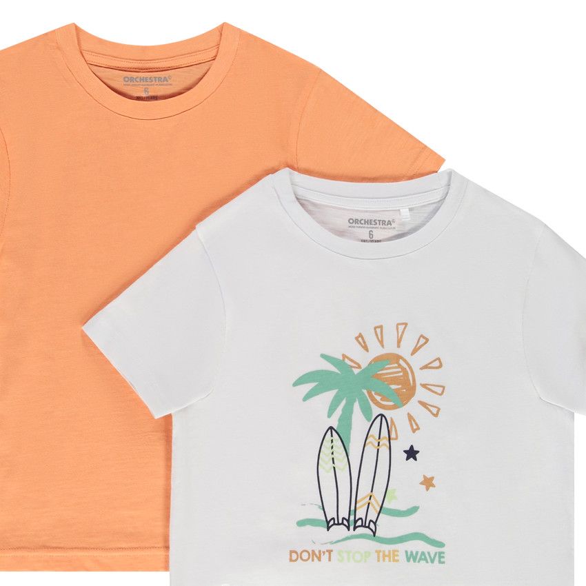 Lot de 4 t-shirts manches courtes motifs fantaisie pour garçon - Blanc