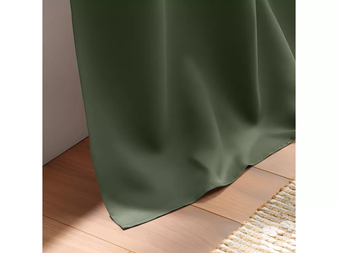 Rideau occultant à oeillets - Vert kaki - 135 x 240 cm
