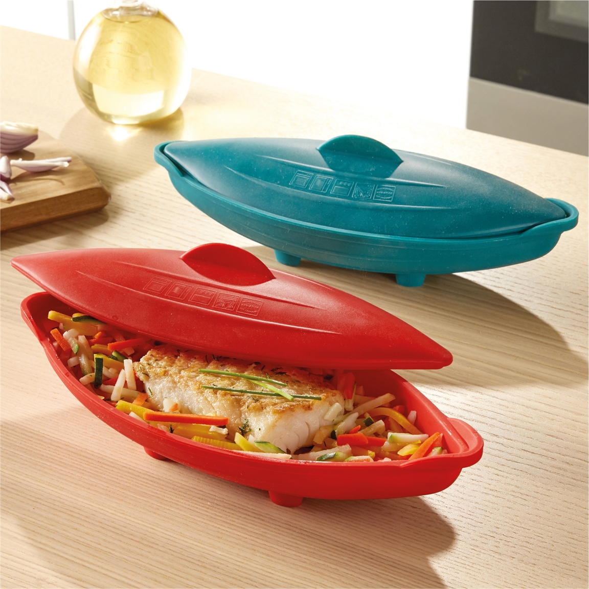 2 papillotes silicone rouge et vert