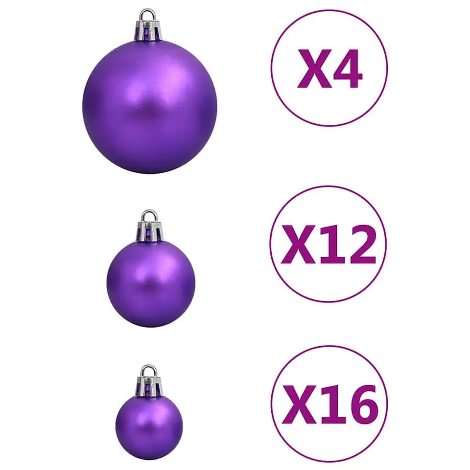 vidaXL - Kerstballenset - Paars - Polystyreen