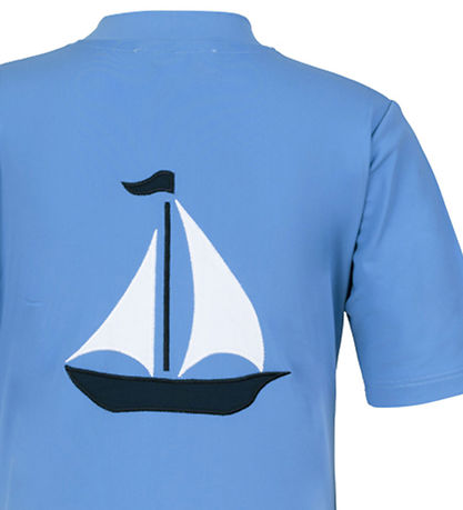Petit Crabe Schwimmanzüg - Noe - UV50+ - Kornblume m. Segelboot
