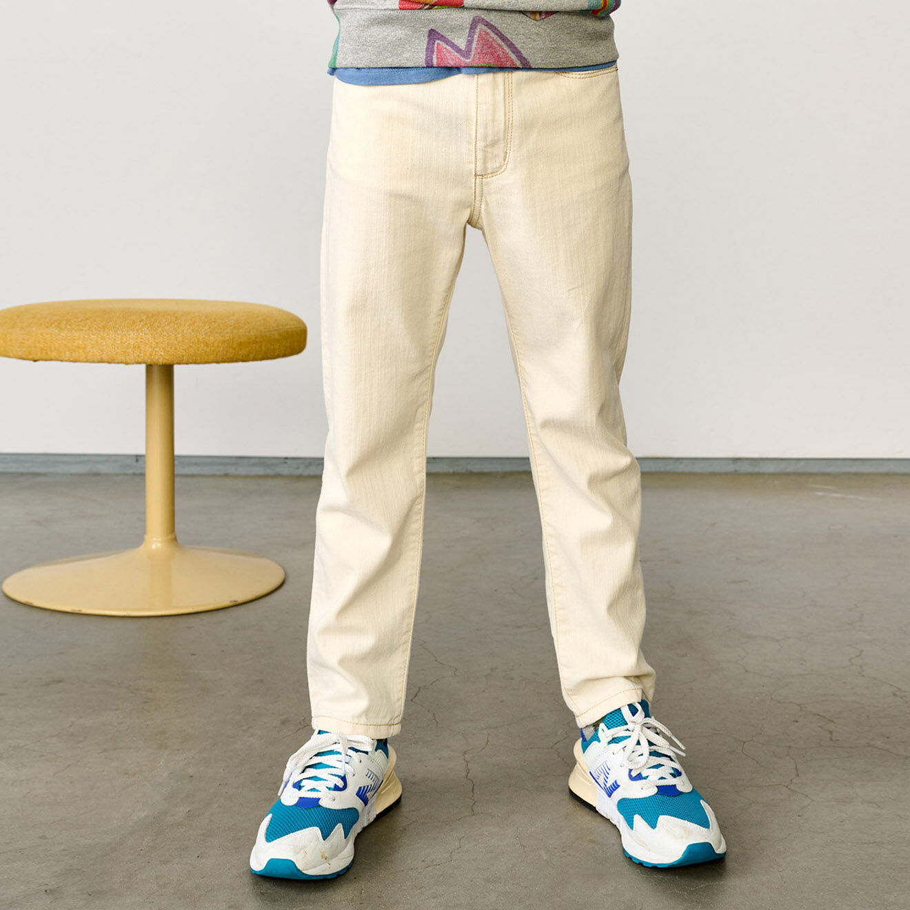 Bellerose Jean droit en Toile de coton Peyo écru jaune