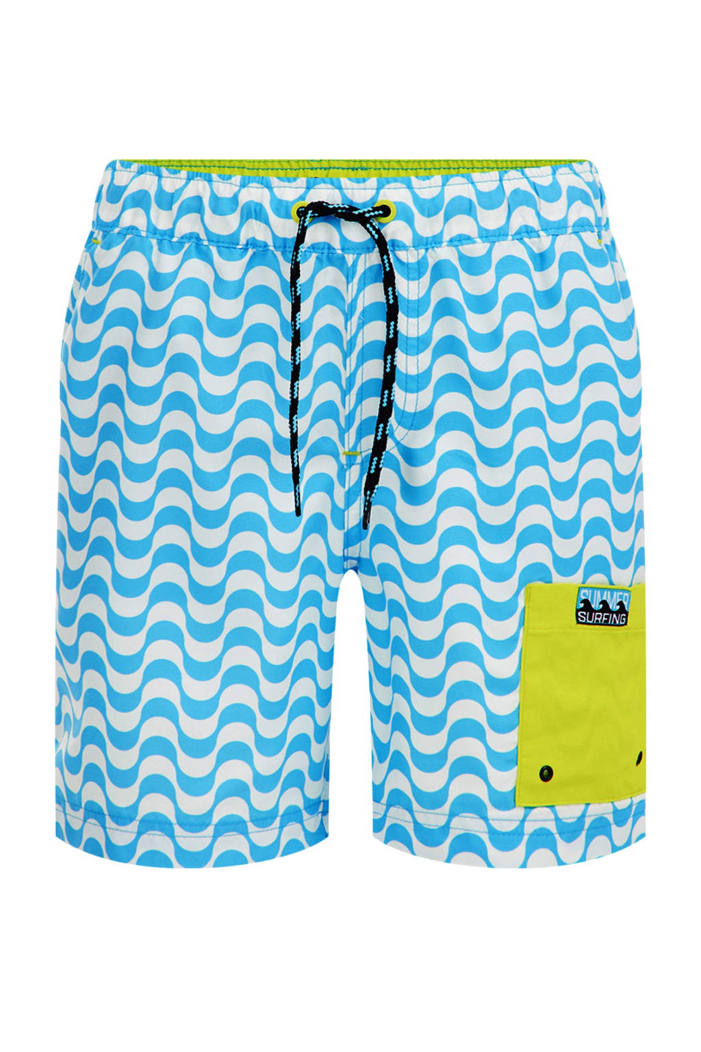 zwemshort turquoise/wit