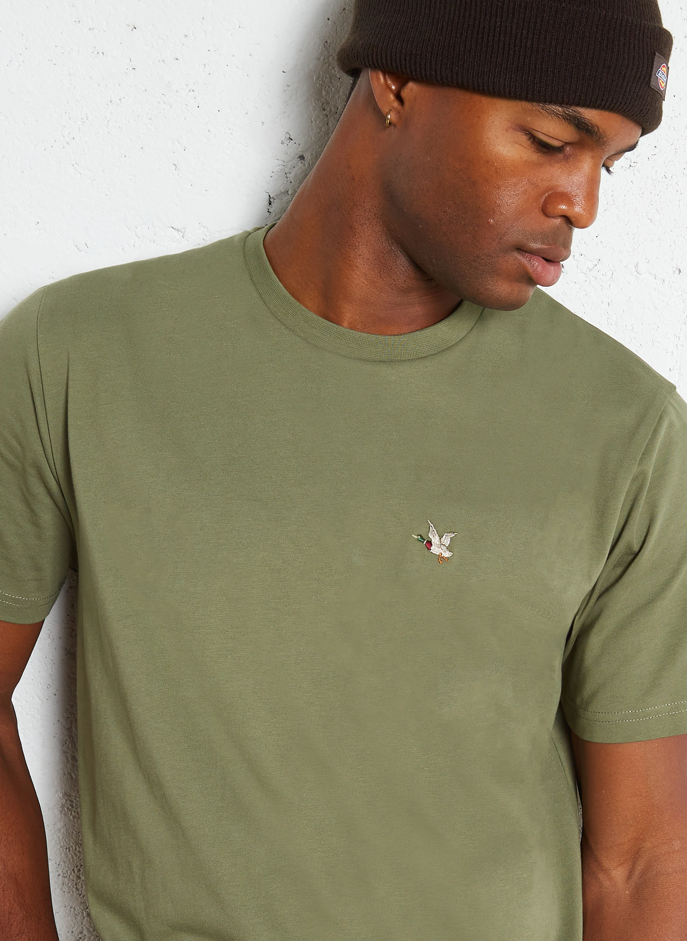 Tee-shirt droit sérigraphié en coton | Vert