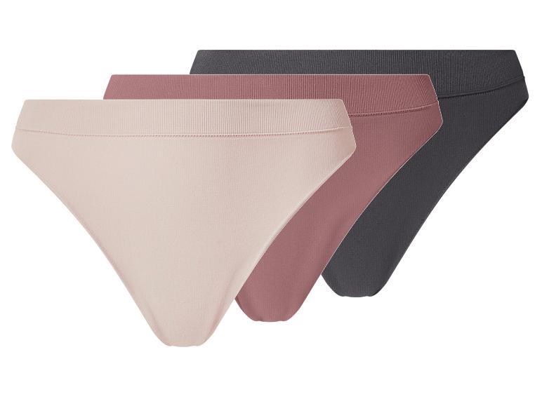 Set van 3 geribde dames strings