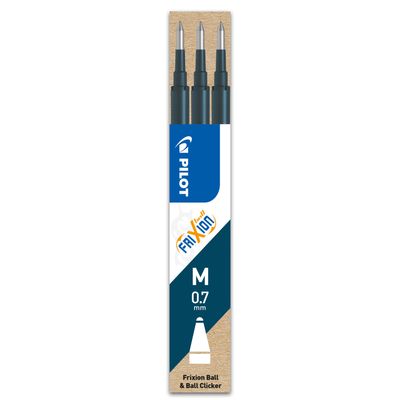 Pilot Frixion Ball - 3 Recharges pour rollers effaçables - 0,7 mm - bleu nuit