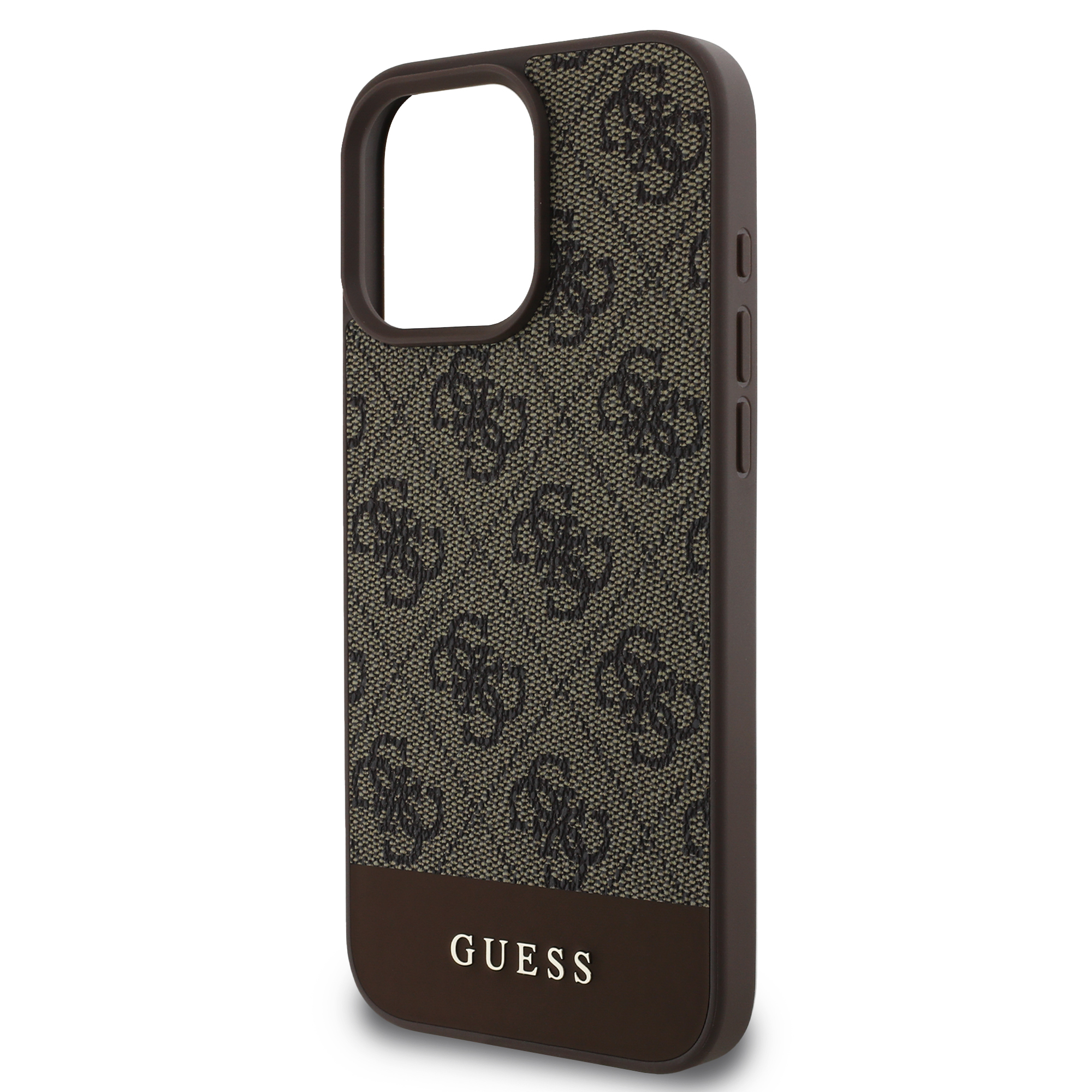 iPhone 16 Pro Max Leder Hardcase Hülle 4G Bottom Stripe (GUHCP16XG4GLBR) - Braun