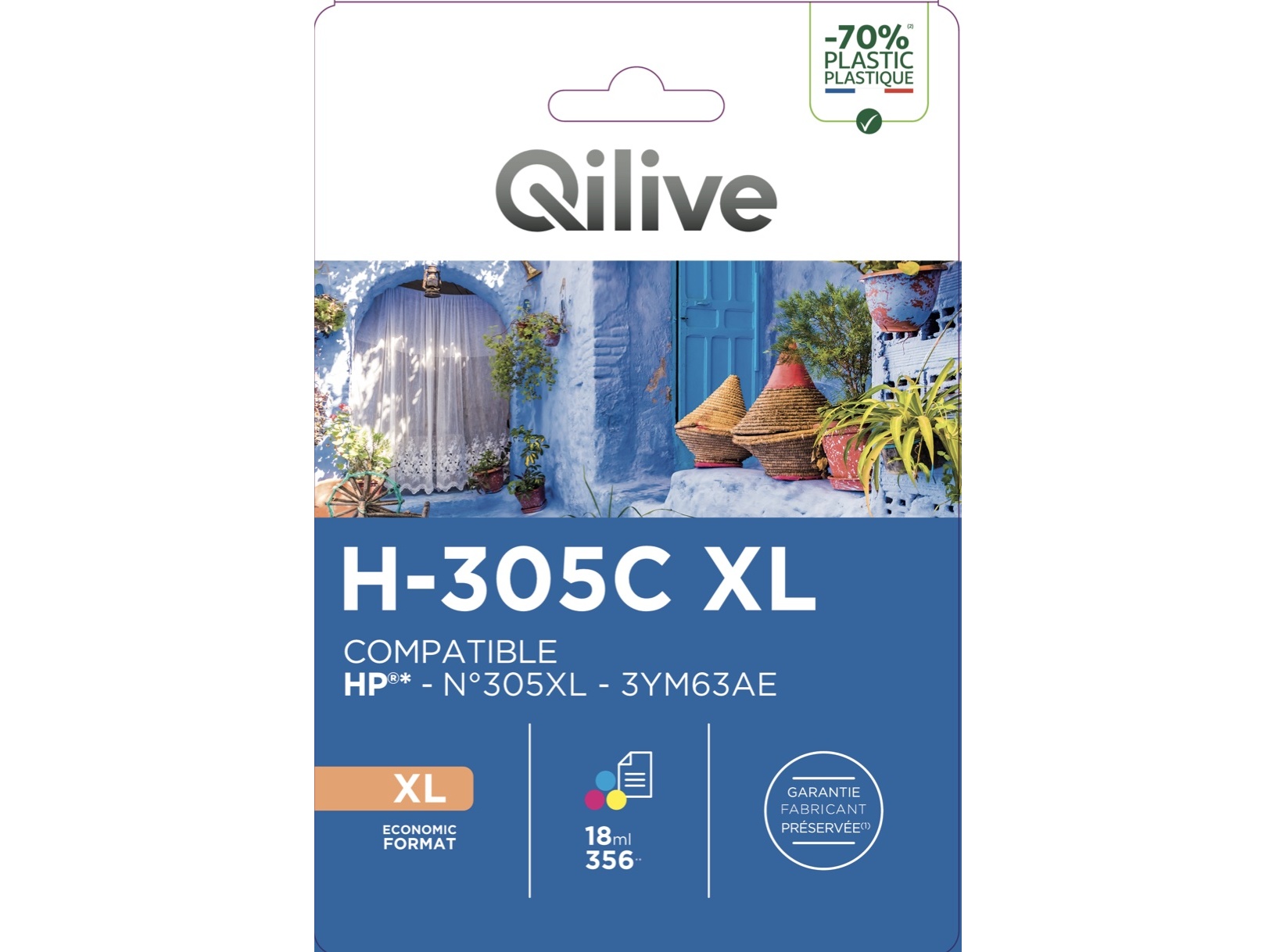 TINTEIRO COMPAT/RECICL QILIVE HP-305XL CL 31095 CMY 18ML