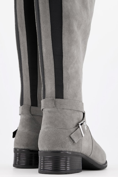 Stiefel, XL-Schaft, Veloursleder, Weite H