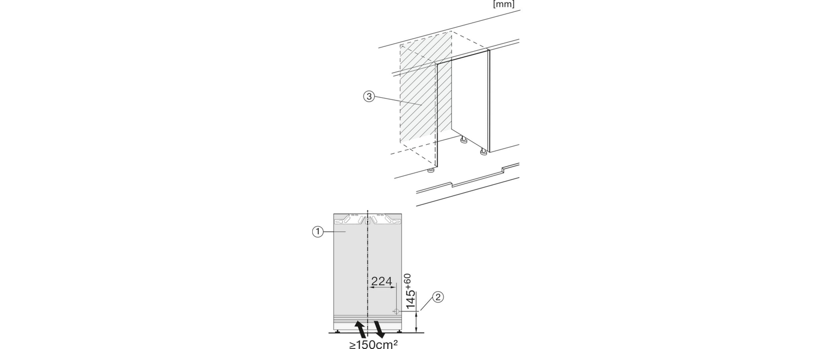 Einbaukühlschrank KU 7135 C Rechts/Wechselbar<br>Unterbau-Kühlschrank