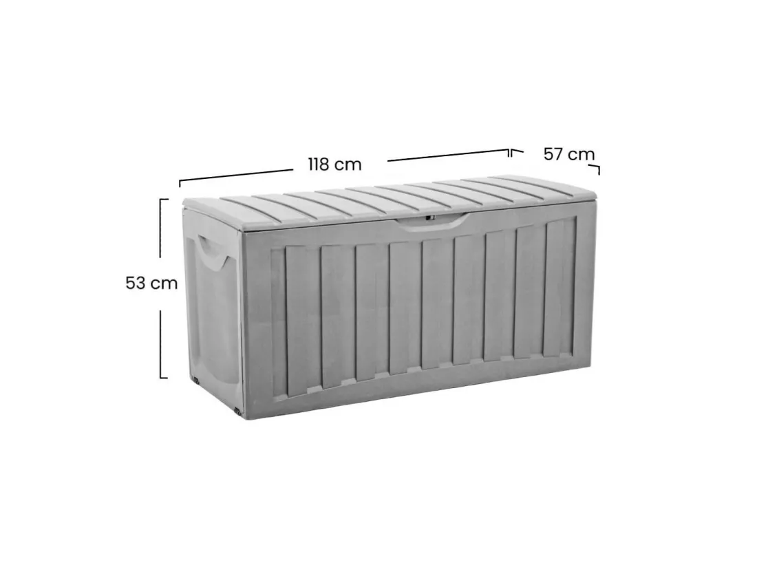 Bac de stockage extérieur en résine de 340 litres 118x53x57cm 7house