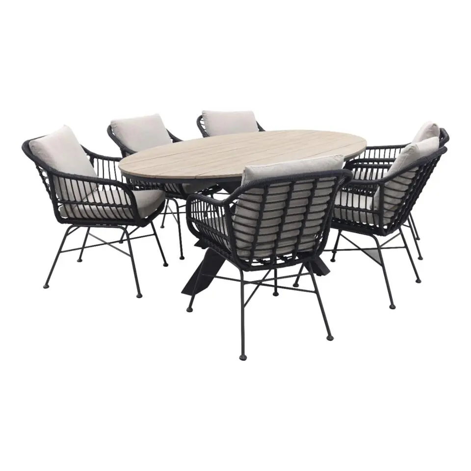 GI Margriet / Edison Ovale 6-delige Tuinset - 220 x 115 cm