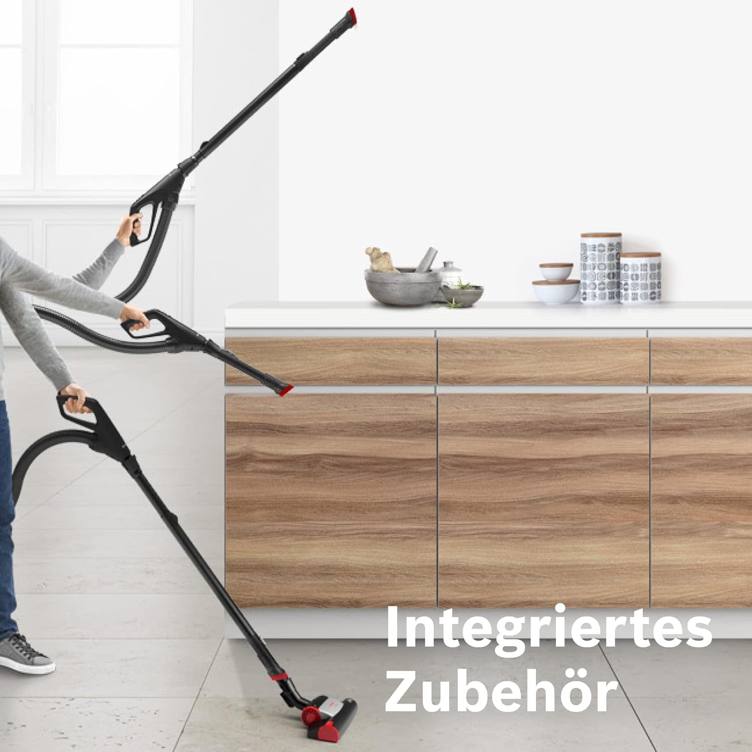 Bosch Staubsauger Mit Beutel ProAnimal Serie 6 BGL6TPET, Bodenstaubsauger, Ideal Für Tierhaare Und Allergiker, Hygiene-Filter, Für Parkett, Teppich, Fliesen, Starke Saugkraft, 700 W, Rot