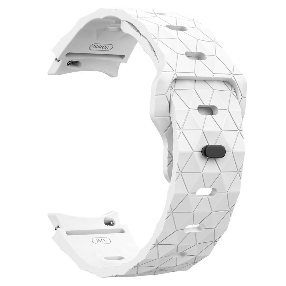 Samsung Galaxy Watch 5 (44mm) Silikon Armband mit Knopf Verschluss Mosaik Design (Gelenkumfang: 180-220mm) - Weiss