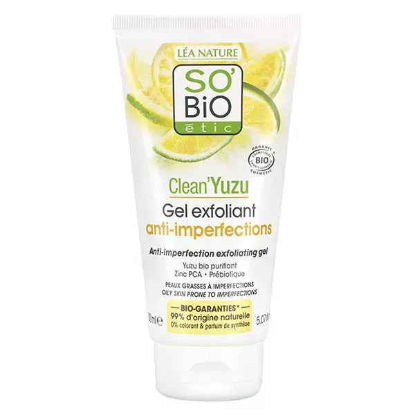 Gel Esfoliante Orgânico So'Bio Étic Clean'Yuzu 150ml