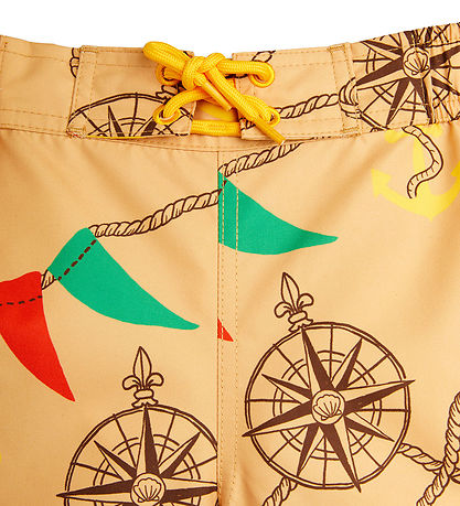 Mini Rodini Bådeshorts - Nautical - Aop Beige