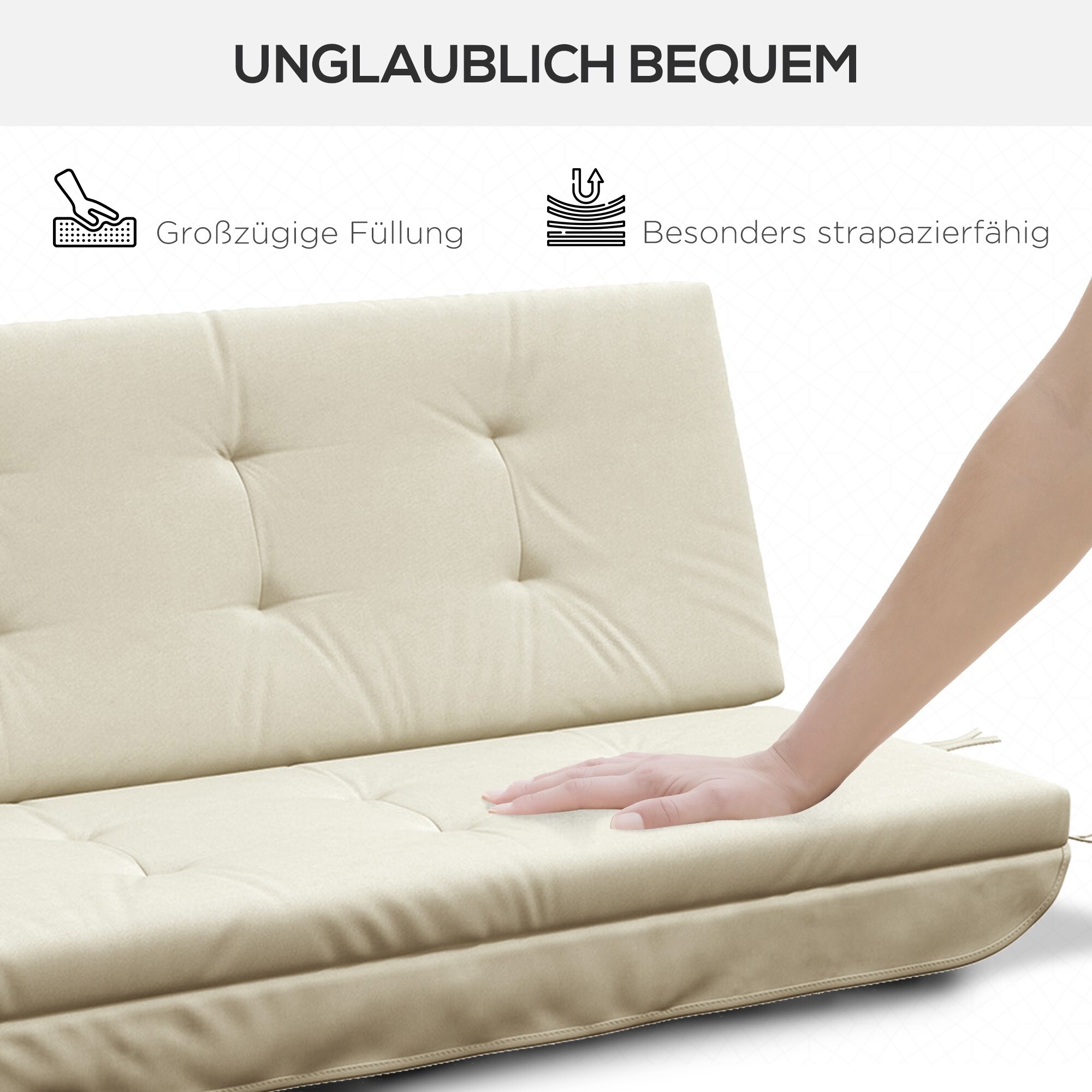 Outsunny Sitzkissen mit 6 Bändern 170L x 100B x 8H cm