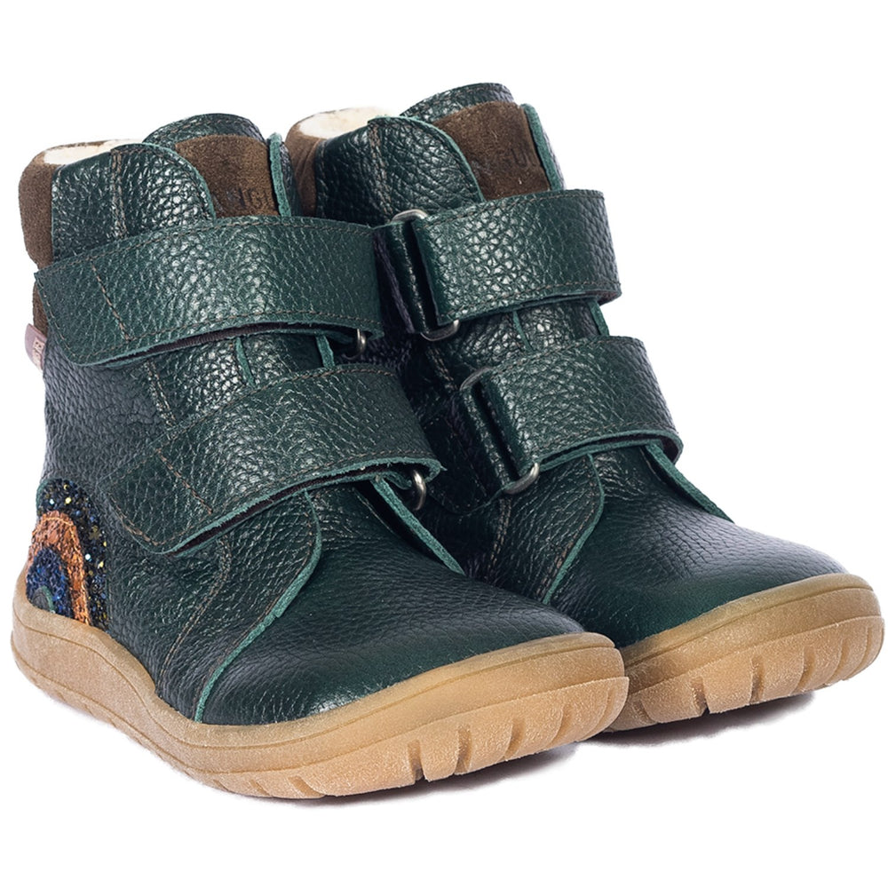 Køb Angulus Deep Teal/Forrest/Glitter Tex-Støvle Med Funklende Glitterregnbue
