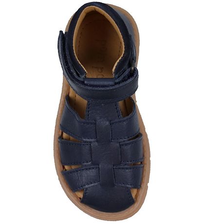 Pom Pom Sandalen - Sportlich Klettband - Navy