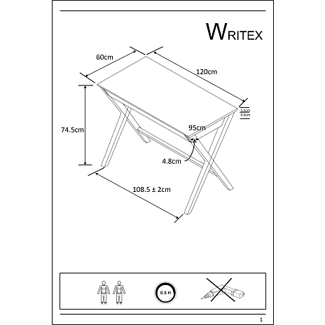 Writex skrivebord - sort