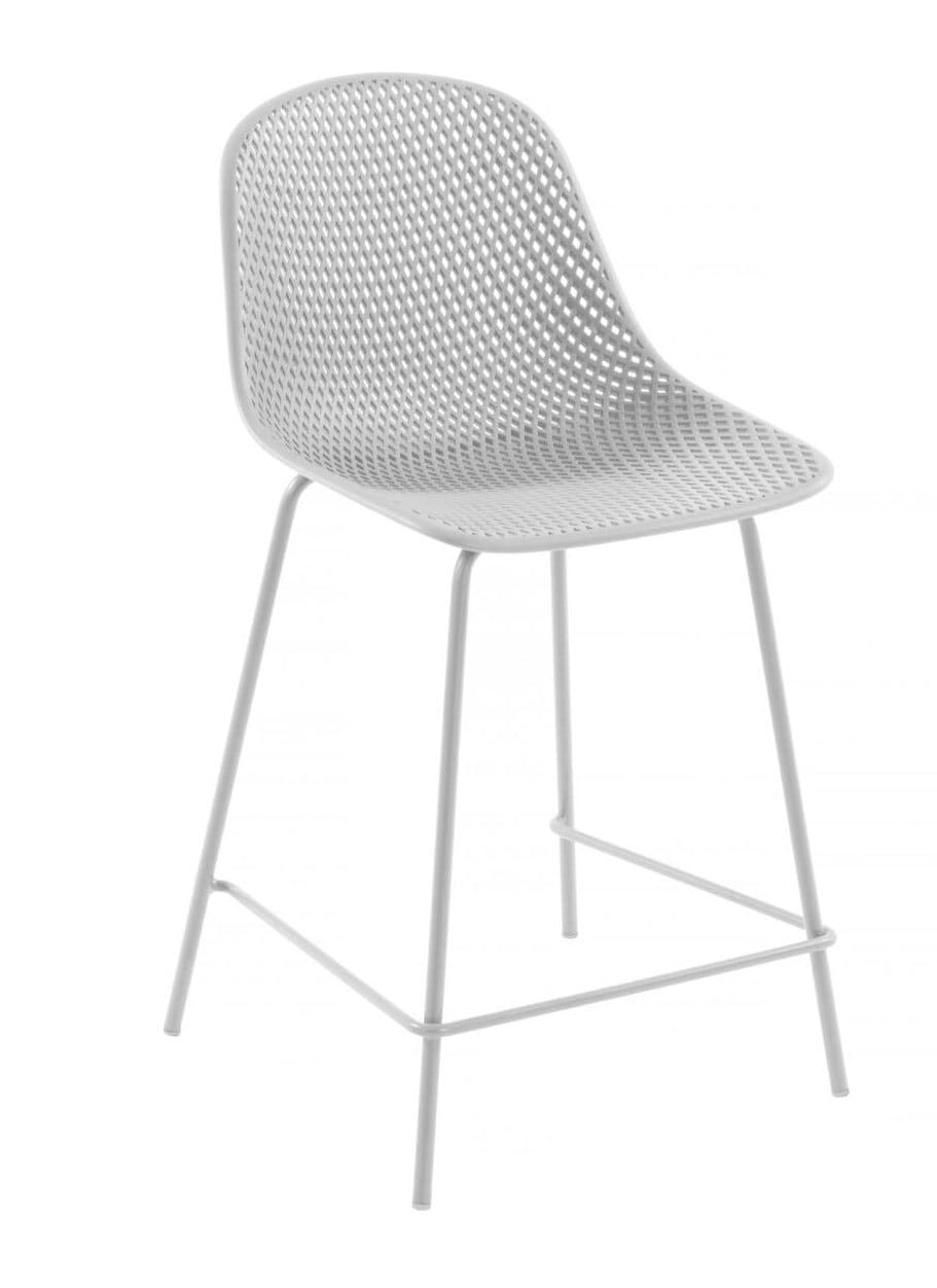 Kave Home Outdoor Barstuhl QUINBY 4er Set 65 cm weiß