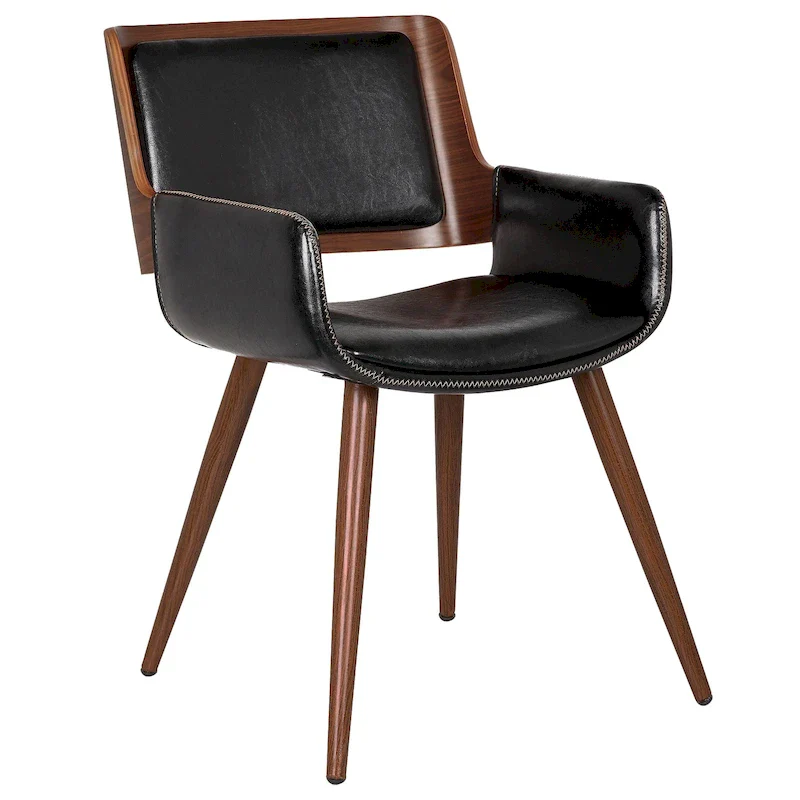 Carson Carrington Kjerringvag Faux Leather Mid-Century Dining Chair with Metal Legs