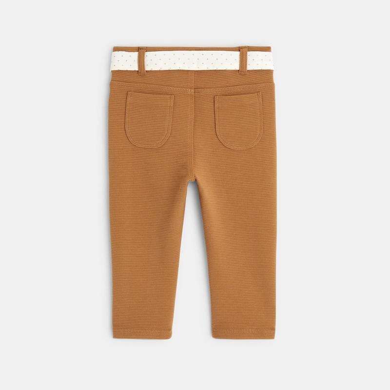 Jegging maille fantaisie marron bébé fille Marron