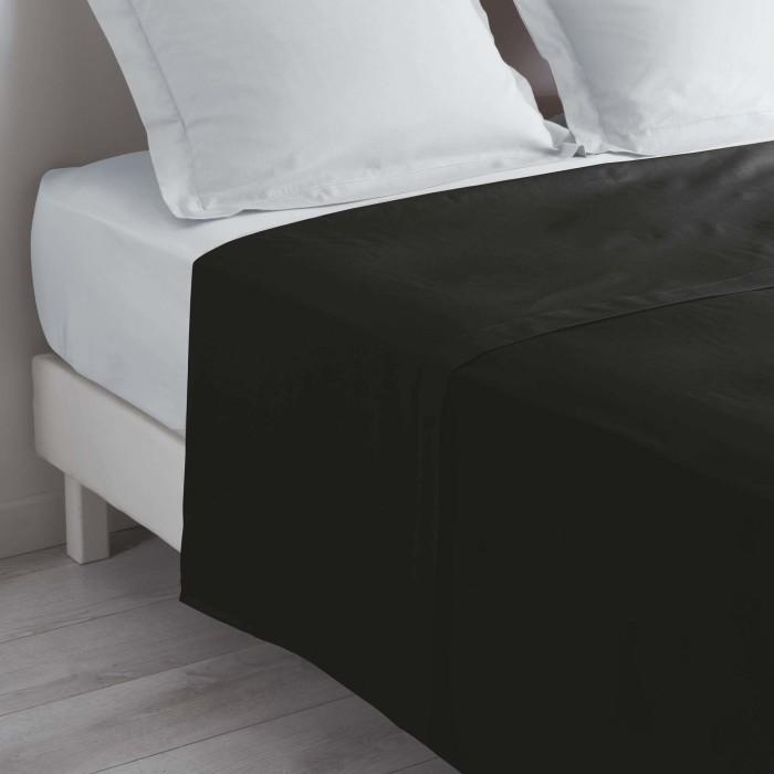 DRAP PLAT 1 PERSONNE 180X290CM LINA CHARBON