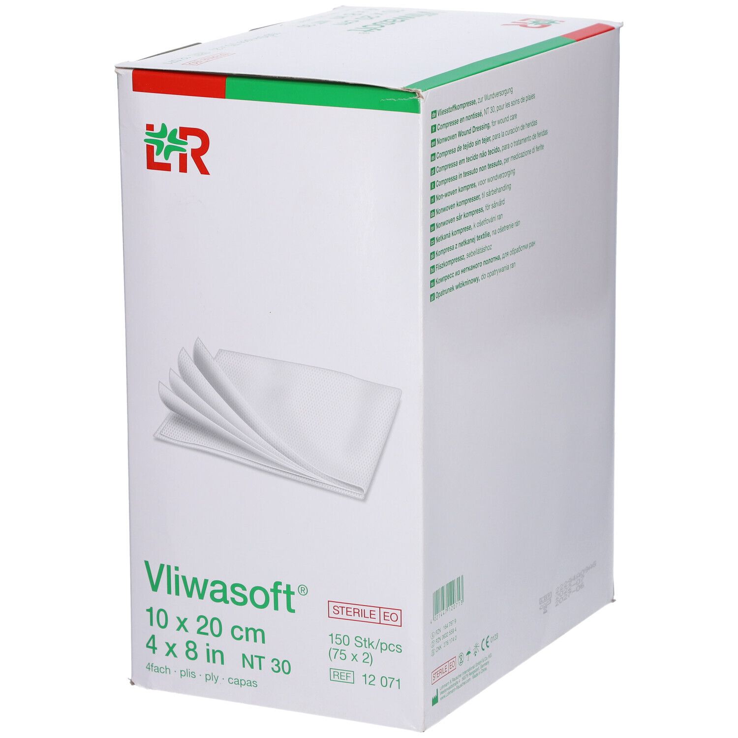 Vliwasoft® Vliesstoffkompresse 10 cm x 20 cm 4lagig steril