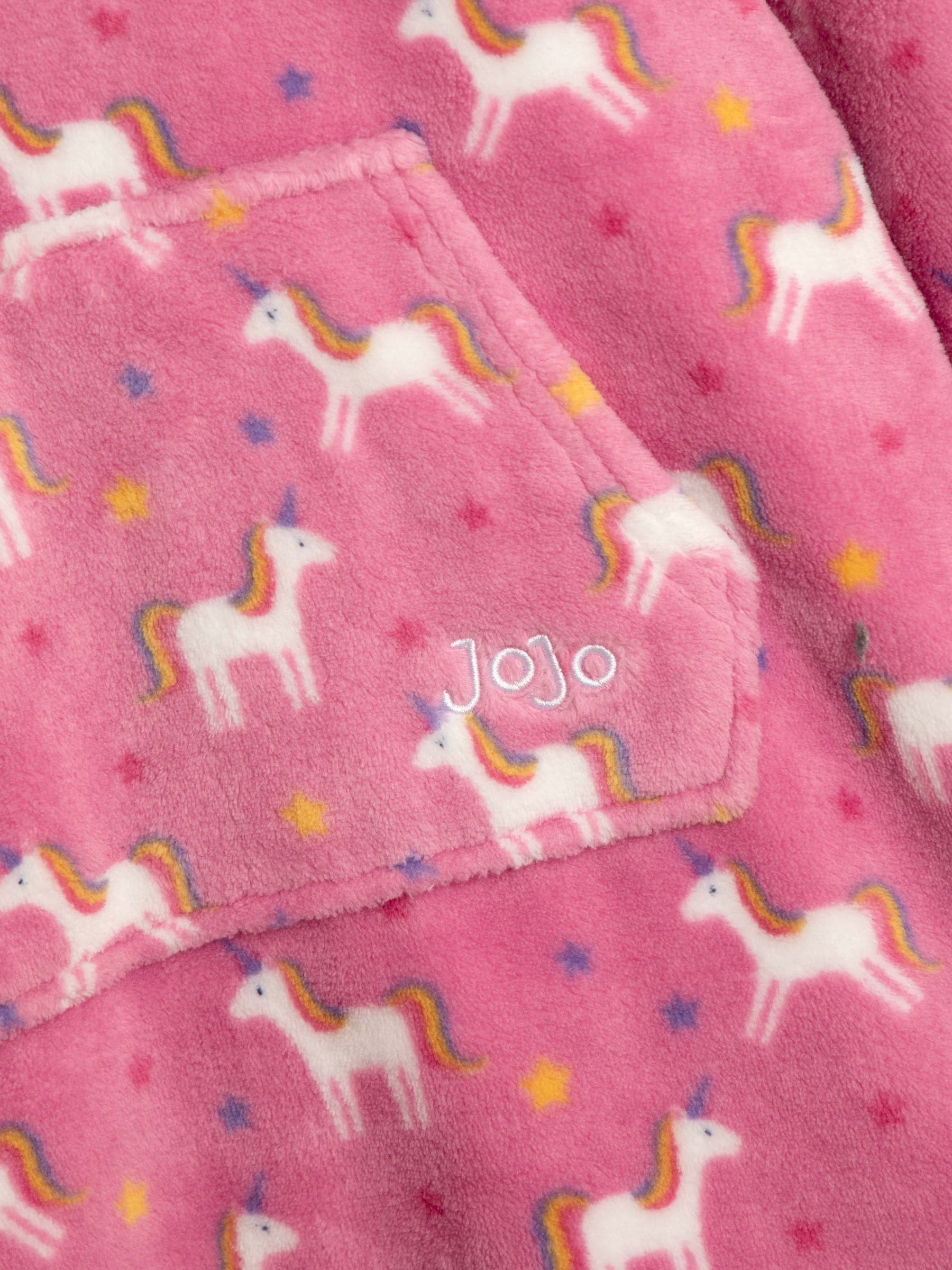 Roze met eenhoornprint - JoJo Maman Bébé Cosy Hooded Blanket