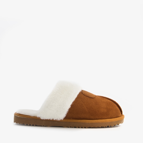 Thu!s gevoerde dames pantoffels cognac